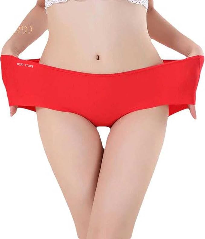 Women's Ice Silk Blend Invisible Lines No Show Hipster Panty (Multicolor, S) (Pack of 4)
