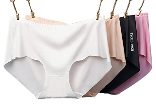 Women's Ice Silk Blend Invisible Lines No Show Hipster Panty (Pack of 5)