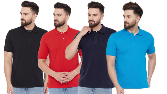 Ketex Cotton Blend Half Sleeves Polo Tshirt (Pack of 4)