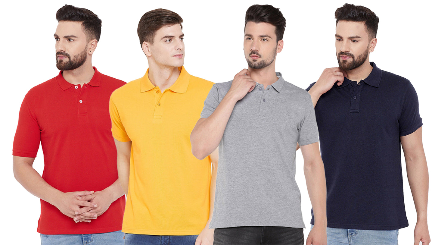 Ketex Cotton Blend Half Sleeves Polo Tshirt (Pack of 4)