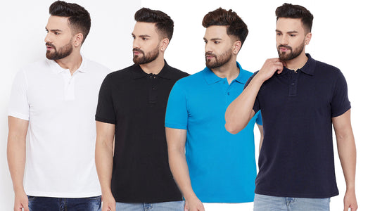 Ketex Cotton Blend Half Sleeves Polo Tshirt (Pack of 4)