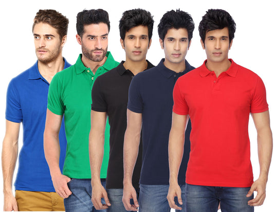 Ketex Cotton Blend Half Sleeves Polo Tshirt (Pack of 5)