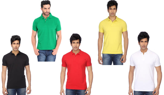 Ketex Cotton Blend Half Sleeves Polo Tshirt (Pack of 5)