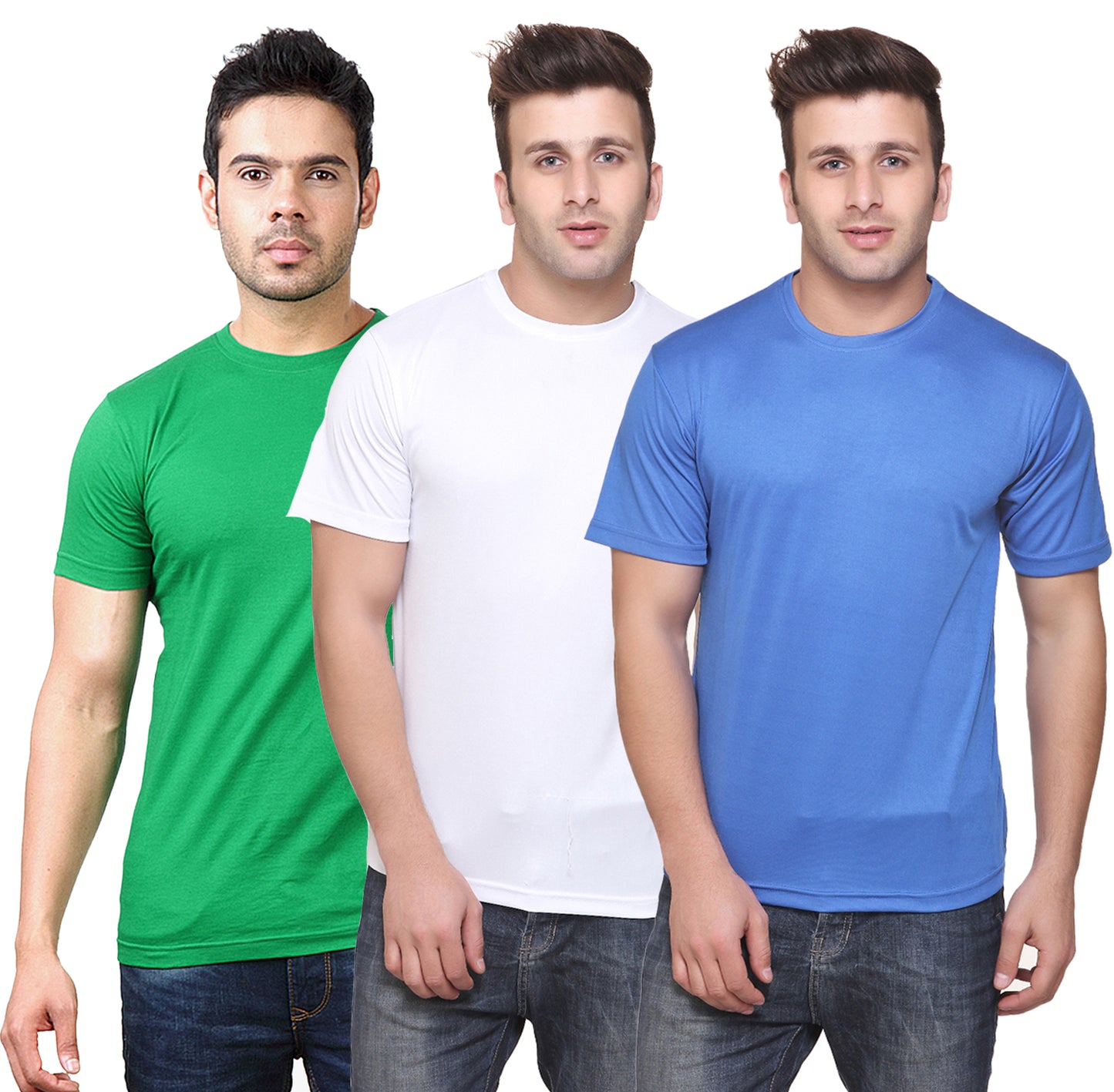Ketex Round Neck Men's Polyester Blend Dri Fit T-Shirts (Pack of 3)