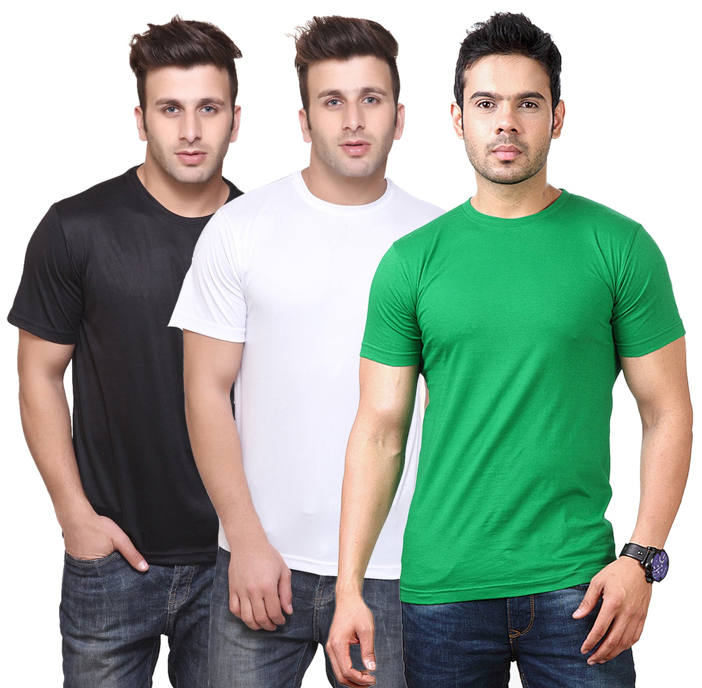 Ketex Round Neck Men's Polyester Blend Dri Fit T-Shirts (Pack of 3)