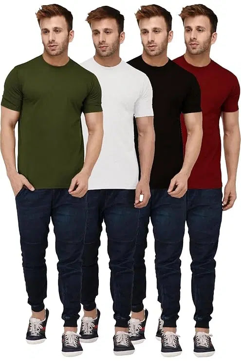 Pack of 4 Printed Round Neck T-Shirts