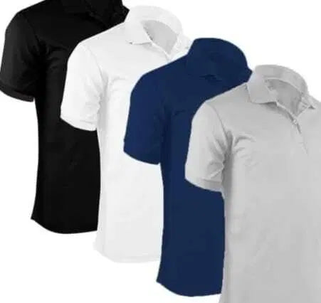 Polo Neck T-Shirt (Multicolor, XL) (Pack of 4)