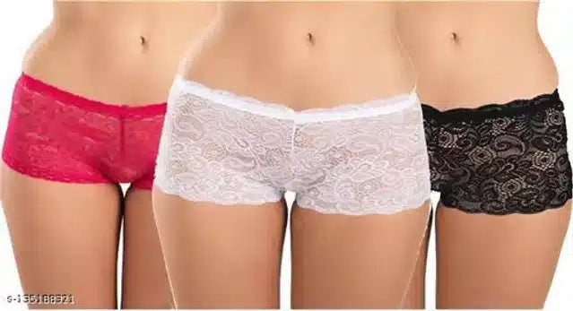 Net Briefs for Women (Multicolor, XS) (Set of 3)